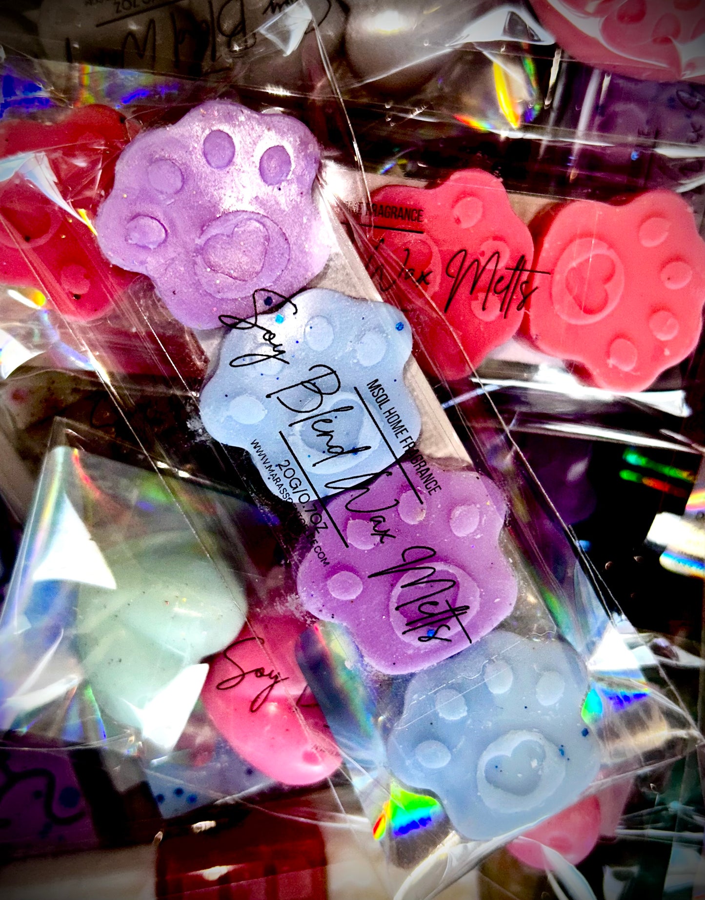 4 Pack Paw Print Melts